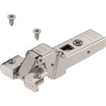 Cerniera per Telaio Alluminio con Molla 95°da avvitare Clip Top Battuta con Sormonto 9,5 Mediana Nichelato  Blum